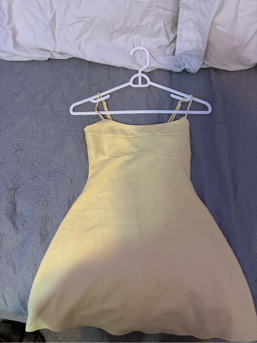 Windsor Soft Yellow Spaghetti-Strap Mini Dress